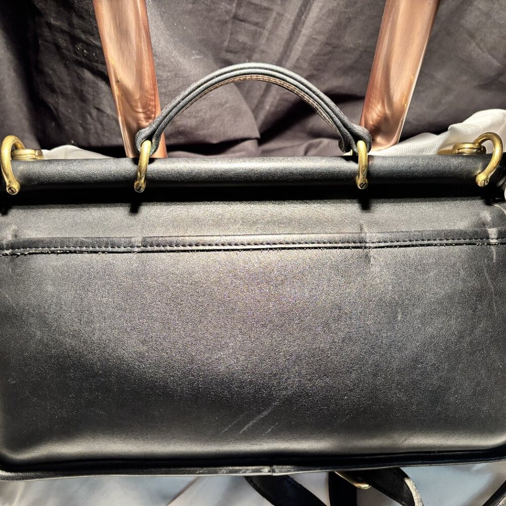 Vintage Coach Willis Shoulder Bag – Black Glove-Tanned Leather –Free Shipping - Picture 6 of 15